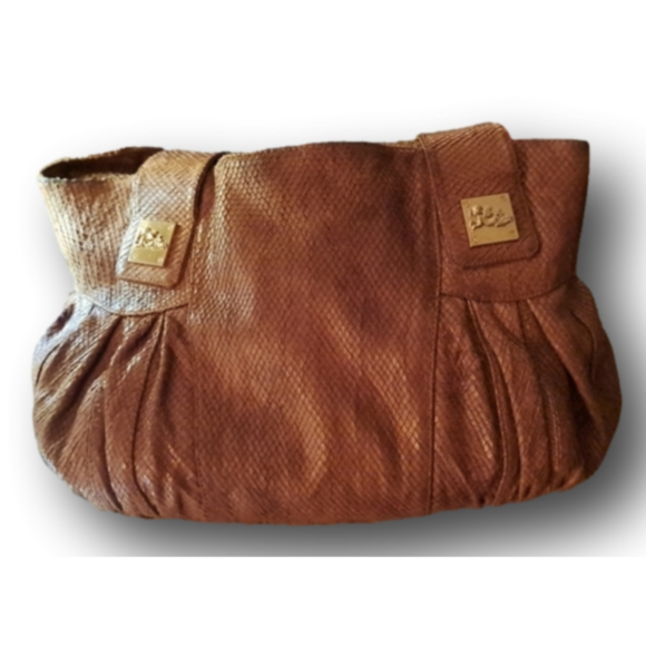 Jenrigo Italy Vintage Distressed Snakeskin Embossed Leather Shoulder Bag - Picture 2 of 15